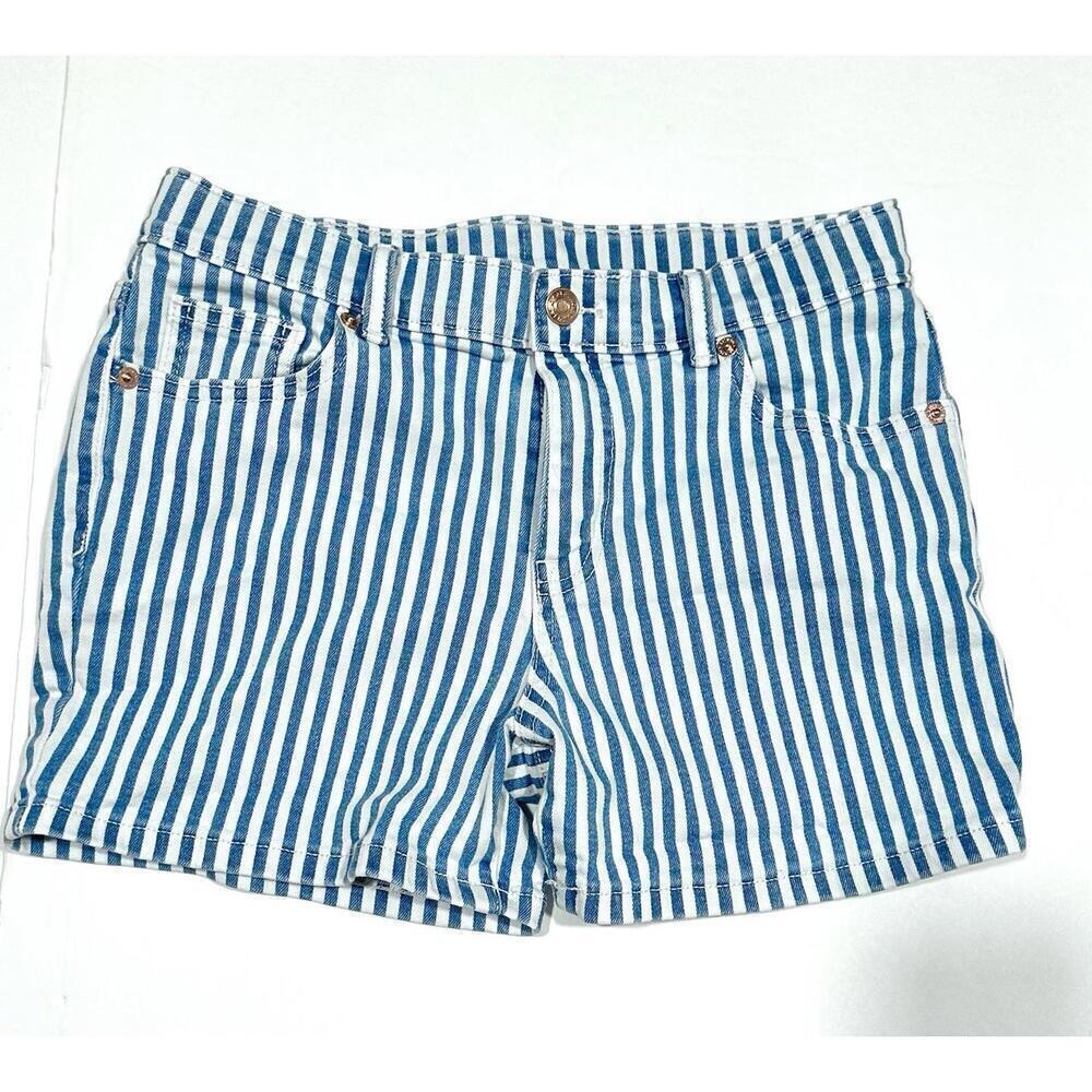 Cat & Jack - Girl's Blue And White Stripped Shorts  Size XL (14)